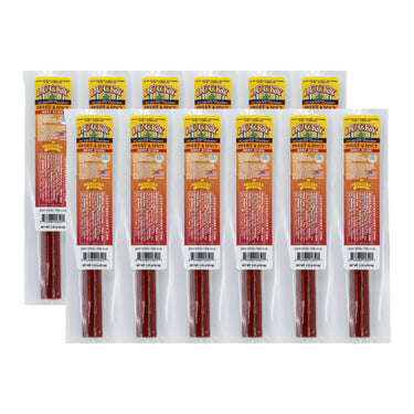 Sweet & Spicy Beef Stick | 1.25 oz. | Bold Teriyaki & Red Pepper Flake Blend | Premium Angus Beef | Cooked To Tender Perfection | Quick Sweet & Spicy Snack | Nebraska Beef | 12 Pack | Shipping Included